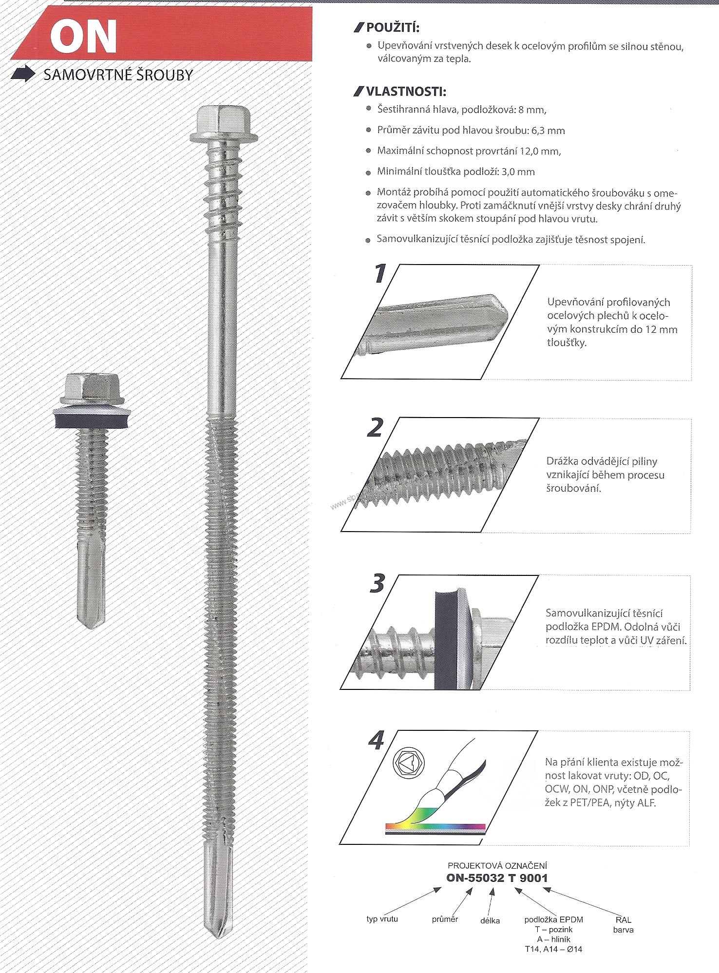 Skrutka samovrtná ONP Ø5,5mm-prevŕtanie až do 12mm