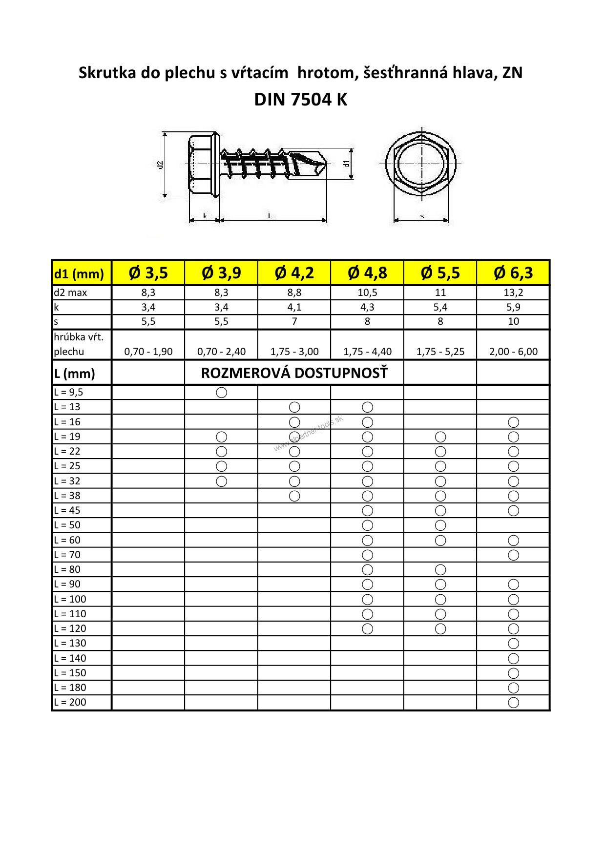 Skrutka DIN 7504 K 5,5x32 ZN EPDM + vŕtací hrot