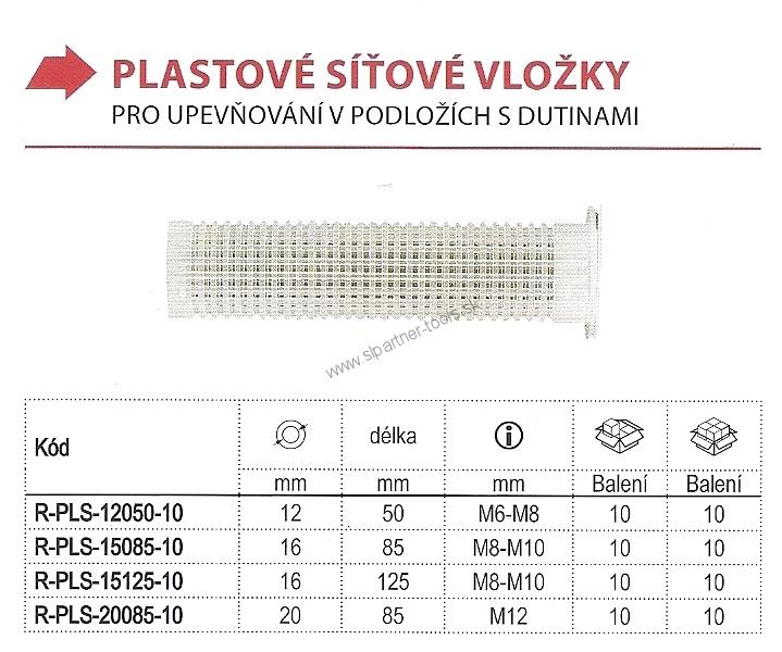 Vložka pre chemické kotvenie - plastové sitko 