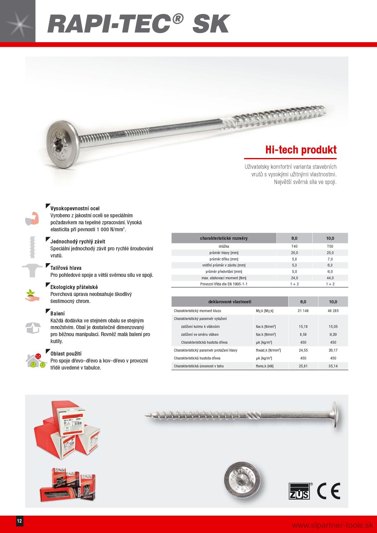 Konštrukčná skrutka Ø8mm tanierová hlava (bal. 50ks)