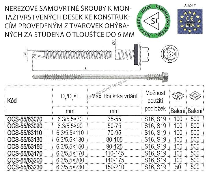 Skrutka NEREZOVÁ OCS DUO-vŕtanie do 6mm
